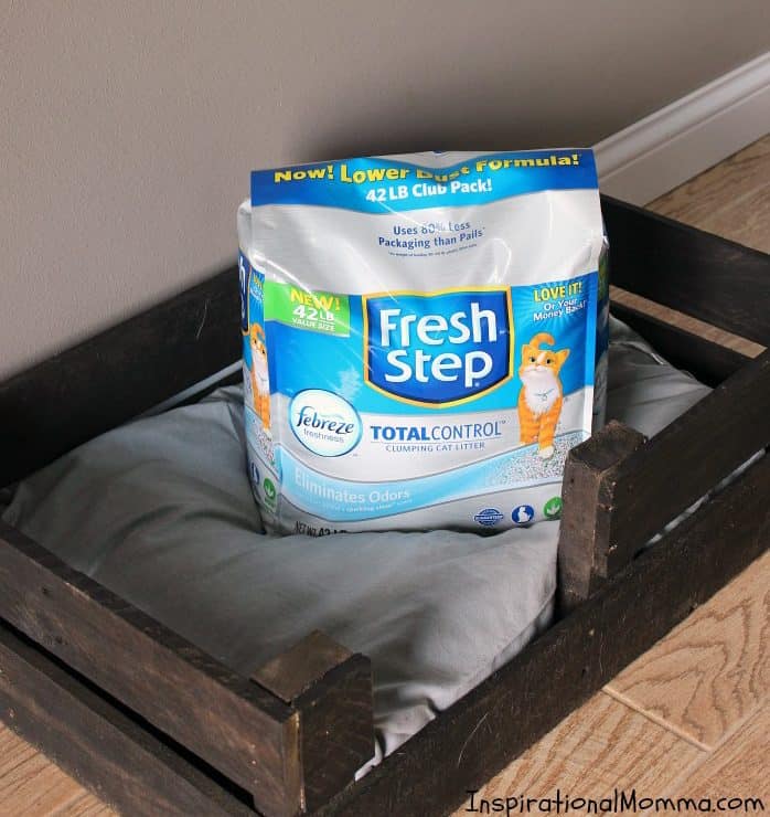 Spoil your fur-baby and create this DIY Pallet Cat Bed today! It is both simple and inexpensive. #YouGottaBeKittenMe