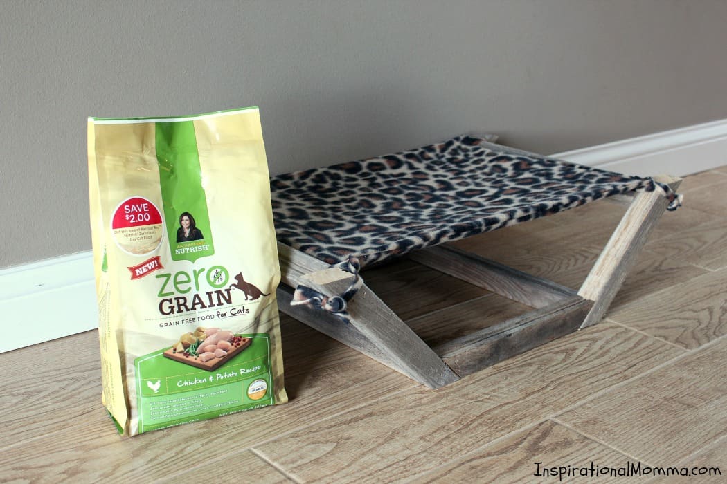 This easy-to-make and inexpensive DIY Pet Hammock is the perfect place for your fur-baby to relax. #NutrishCatCrafts #CollectiveBias