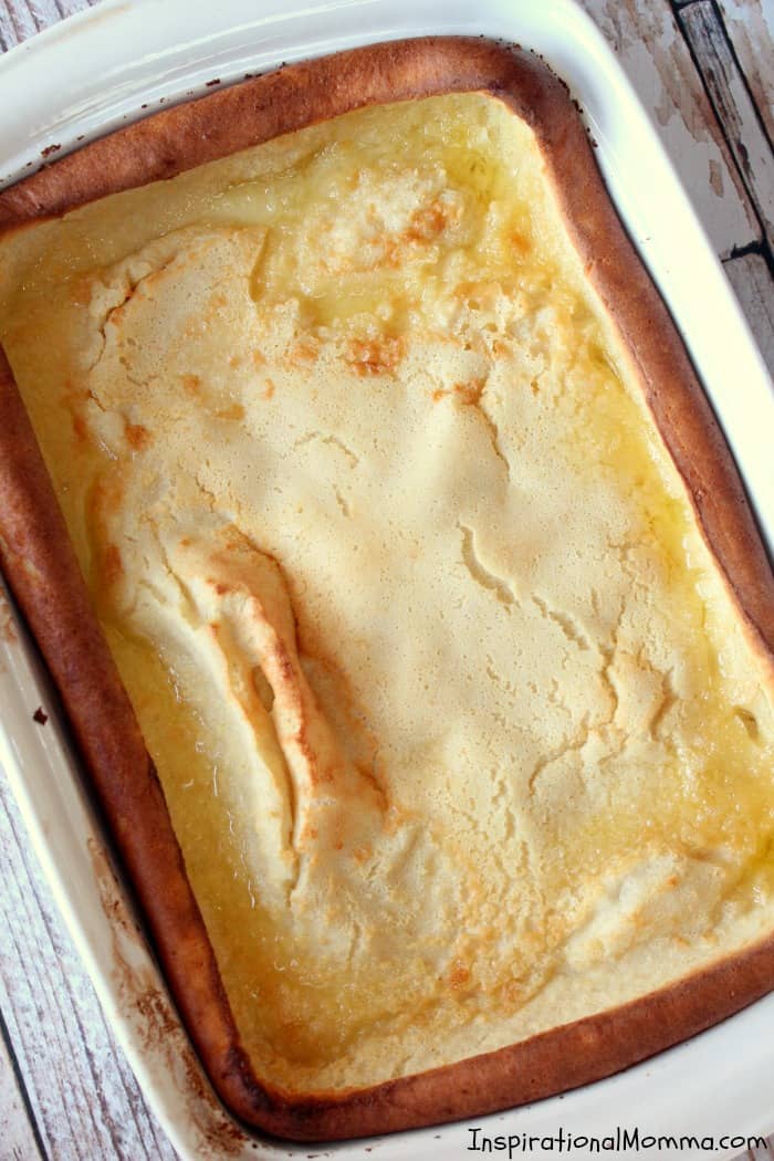 Puffy Oven Pancake 2This delicious Puffy Oven Pancake can be served for breakfast, lunch, or dinner! It is sweet, fluffy, and oh so yummy!