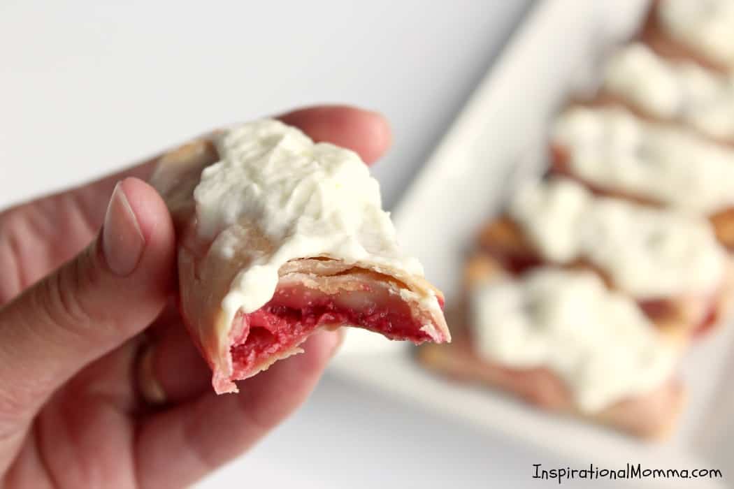 Sweet strawberries wrapped in a crispy, baked egg roll and topped with homemade whipped cream! This is a simple, decadent dessert that is sure to impress!