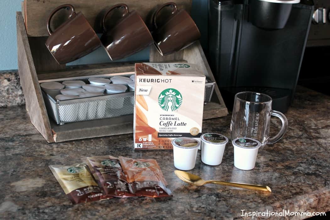 Make your own DIY Mug Rack with K-Cup® Storage! A beautiful addition to your kitchen that serves a great purpose for all of us coffee lovers!