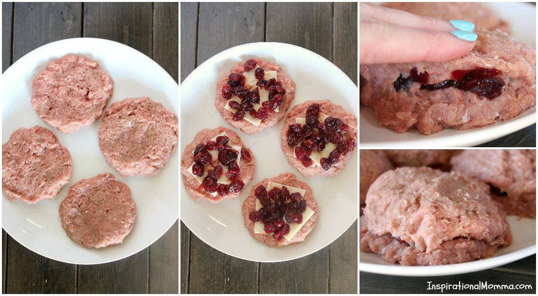 Cranberry & Mozzarella Stuffed Turkey Burgers are bursting with flavors and will definitely satisfy your appetite! Healthy and delicious!