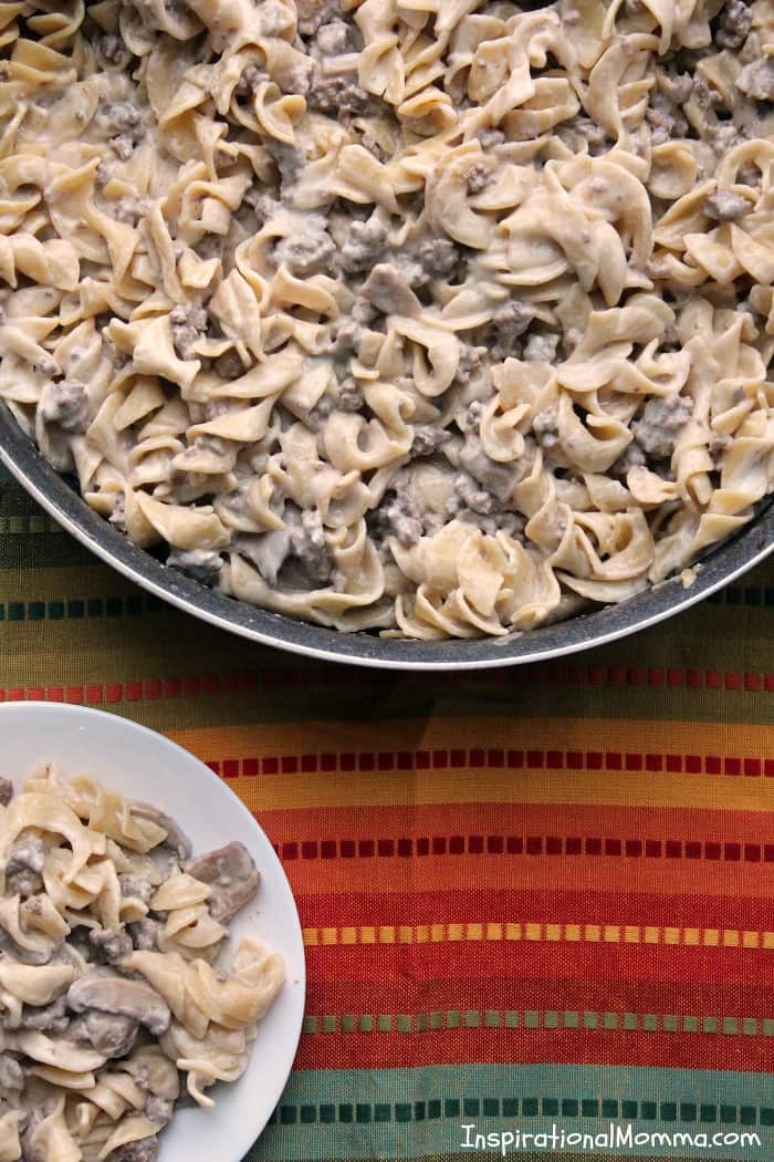 Make this One-Pan Easy Creamy Beef Stroganoff in just 30 minutes! It is an easy weeknight dinner that is sure to satisfy everyone!