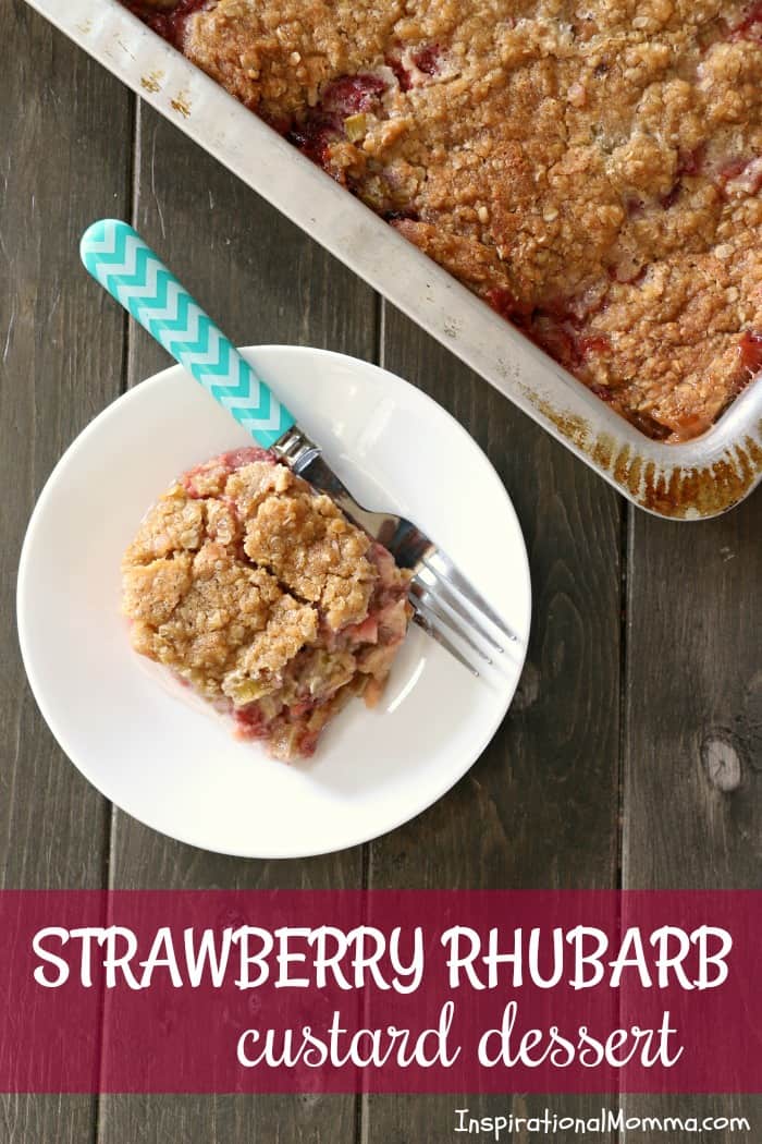 This Strawberry Rhubarb Custard Dessert is sweet perfection. The natural tartness of the rhubarb is matched perfectly to create an addictive dessert!