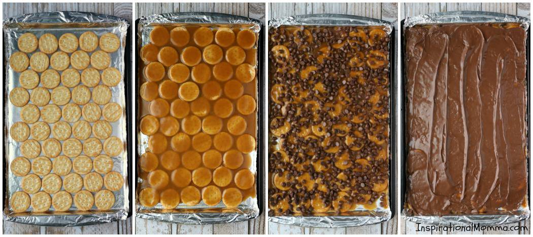 With only 4 ingredients, Ritz Cracker Caramel Chocolate Toffee is simple but absolutely irresistible! A perfect combination of flavors!