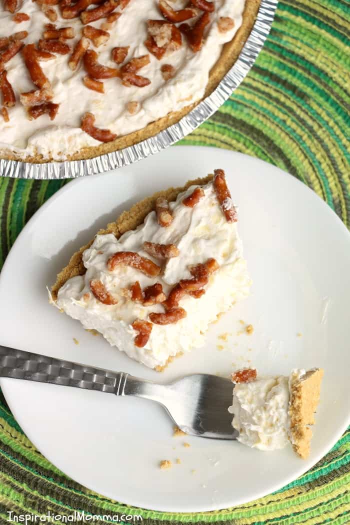 Creamy Pineapple Fluff Pie is a perfect combination of smooth and crunchy, sweet and salty. This simple pie comes together quickly and will become the talk of the party!
