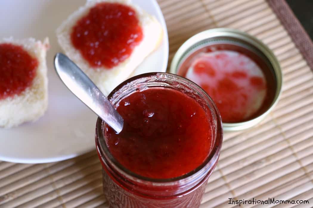 This 3-Ingredient Raspberry Rhubarb Freezer Jam comes together quickly and disappears even quicker! The perfect combination of flavors in yummy on toast, ice cream, or with a spoon!