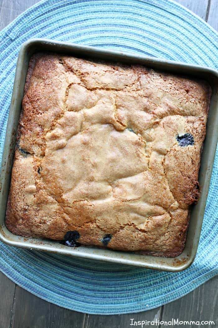 Homemade Blueberry Coffee Cake is a perfectly sweet way to start your day. Light, moist cake topped with just the right amount of sugar!