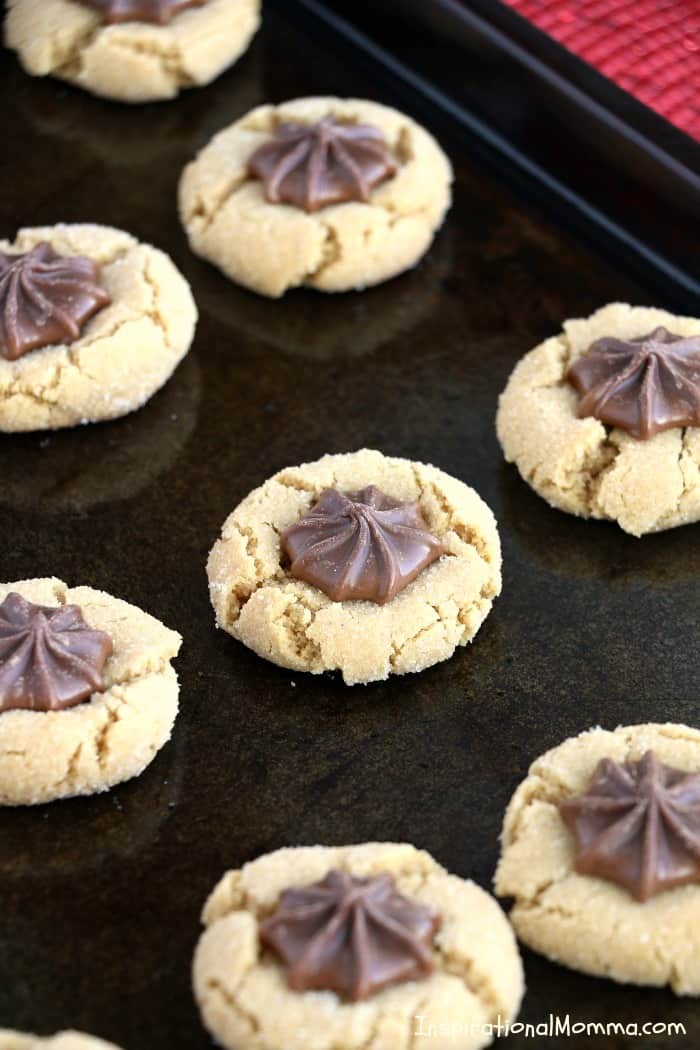 Traditional Peanut Butter Blossoms are soft, chewy, and tasty. They are quick and easy cookies that turn out perfect every time! A classic sweet treat! #InspirationalMomma #PeanutButterBlossoms #PeanutButter #Cookies #Desserts #Christmas #ChristmasCookies