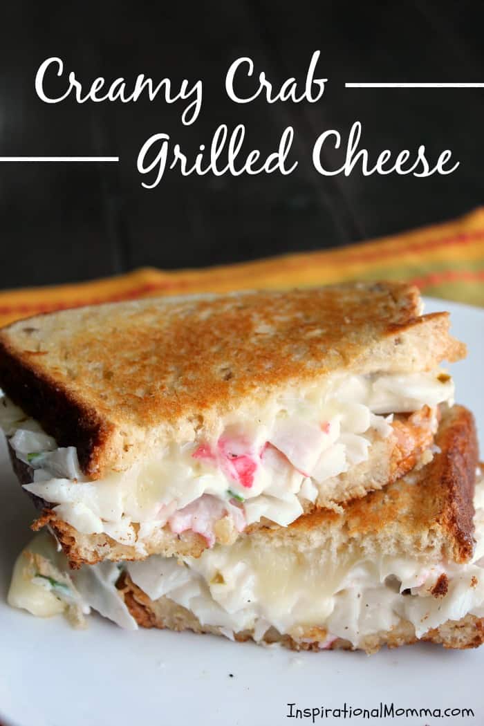 This Creamy Crab Grilled Cheese is simple and filled with flavors that will satisfy you! Creamy crab sandwiched between crispy, golden brown bread. Yum!