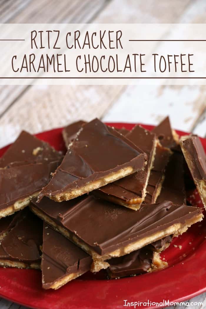 With only 4 ingredients, Ritz Cracker Caramel Chocolate Toffee is simple but absolutely irresistible! A perfect combination of flavors!
