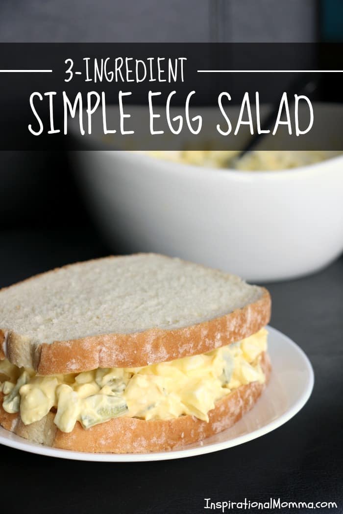 3-Ingredient Simple Egg Salad is quick and easy while having a perfect combination of delicious flavors. A great lunch, snack, or appetizer.