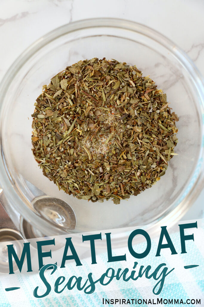 Overhead shot of meatloaf seasoning in bowl