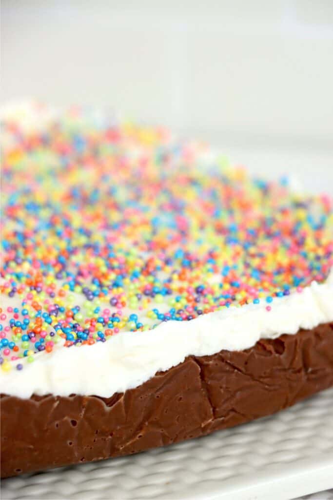Closeup shot of frosted fudge
